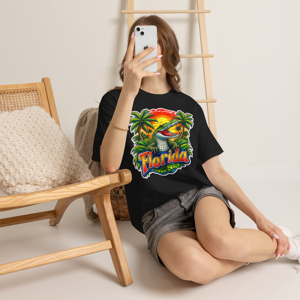 Florida Gator Sunset T-Shirt — Tropical Palm Beach Vacation Tee