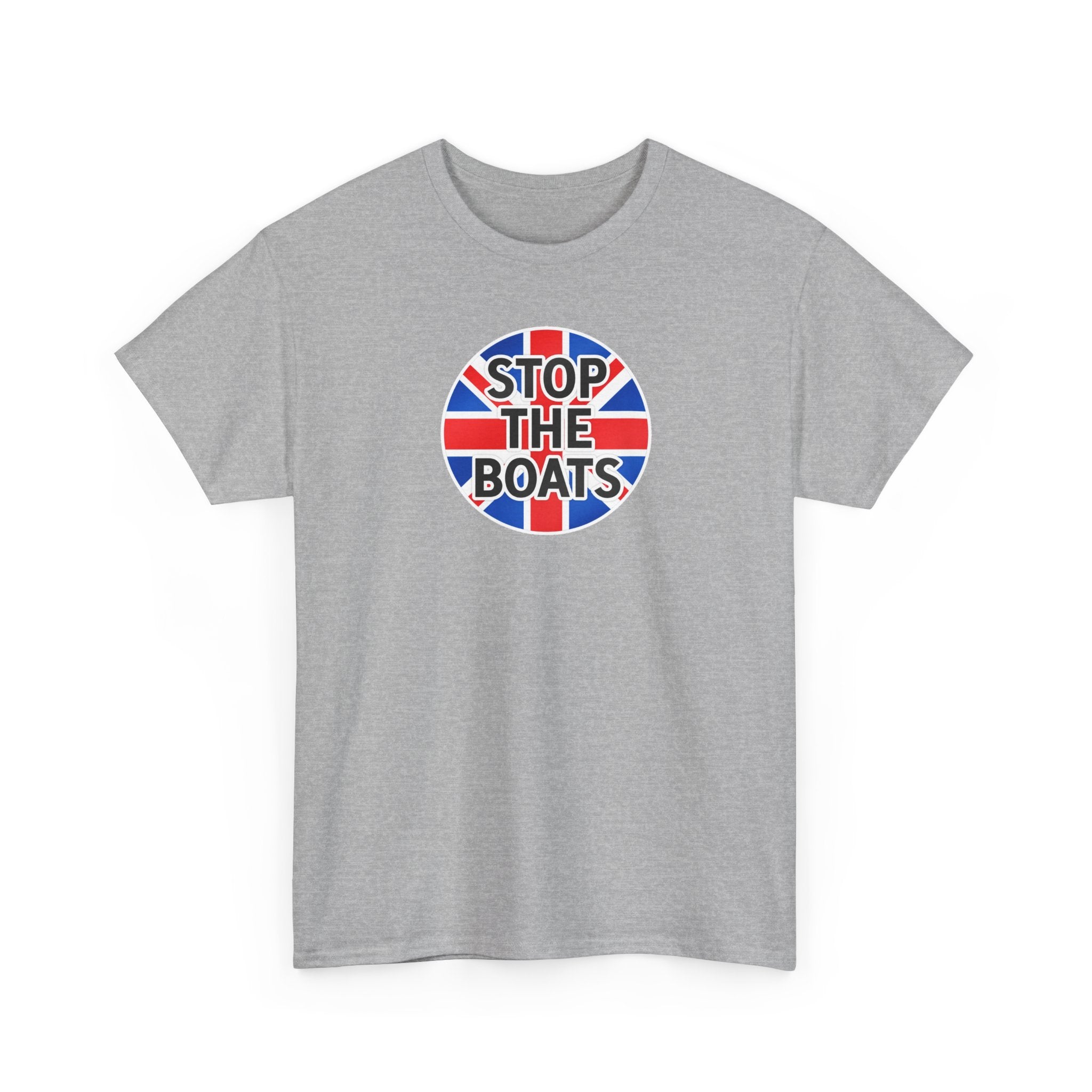 Stop The Boats Union Jack Protest Cotton T-Shirt / Tee