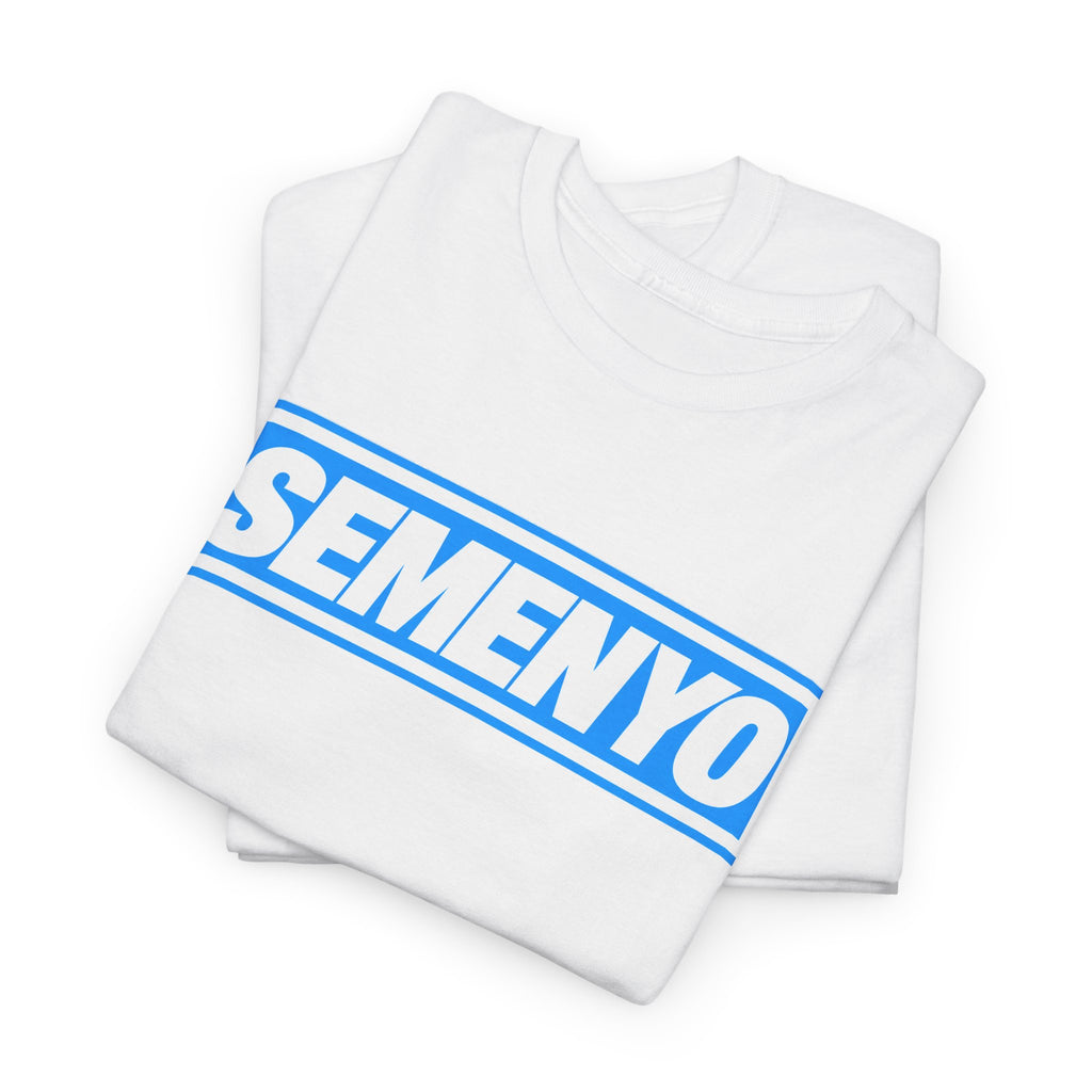 Semenyo Logo T-Shirt — Bold Blue Box-Text Tee