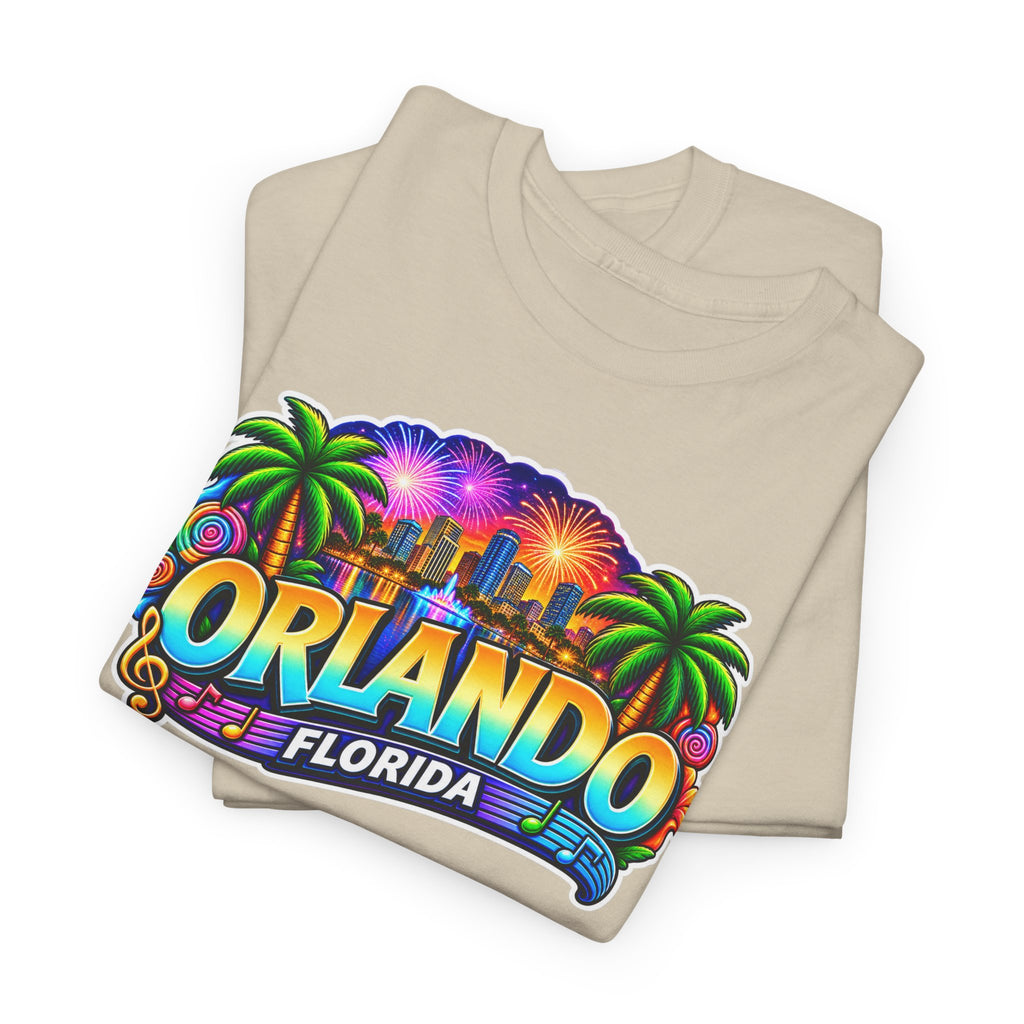 Orlando Florida Retro Sunset Palm Cotton T-Shirt