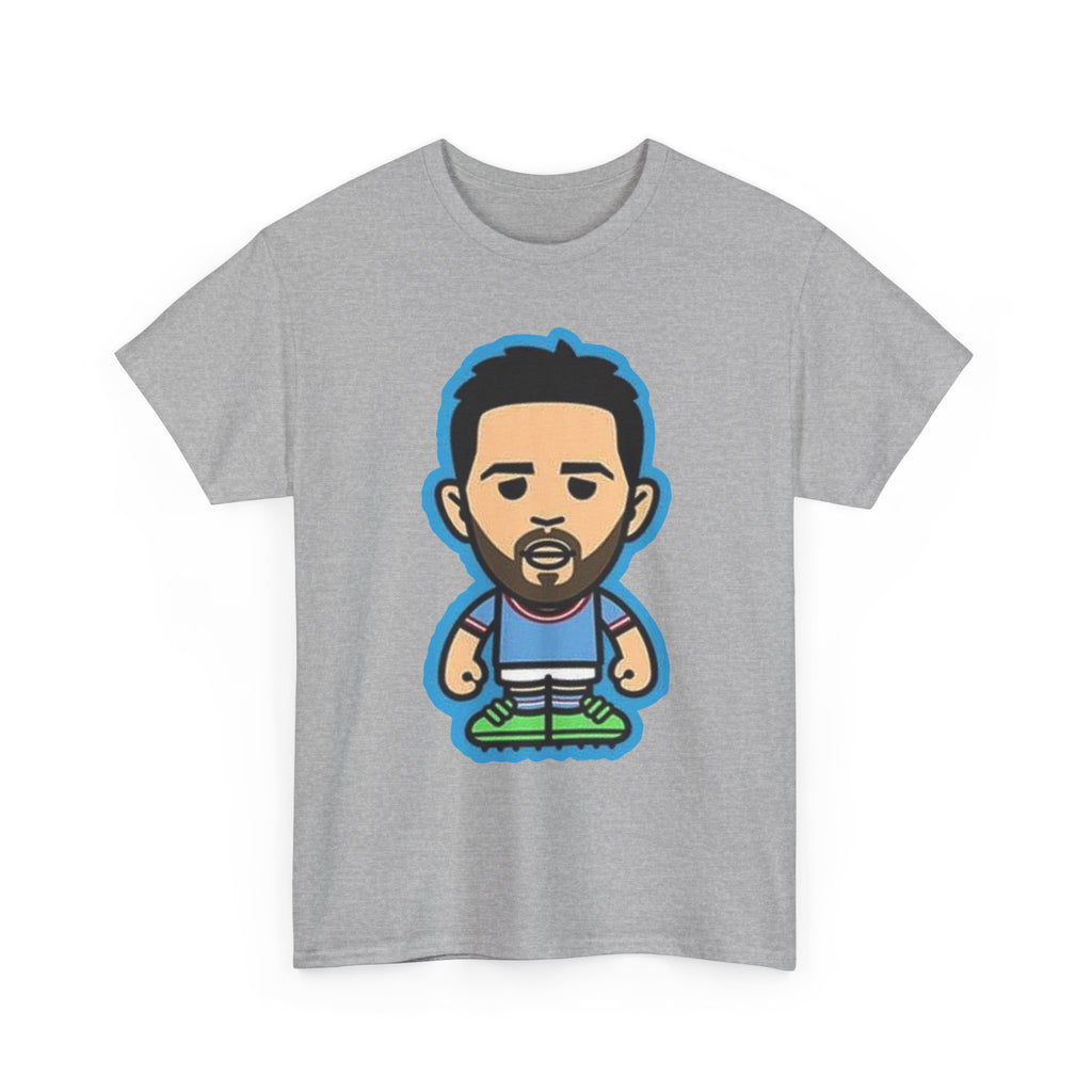 Bernardo Silva Manchester City Legend Graphic Tee — Player Cartoon Front & Tribute Poster Back
