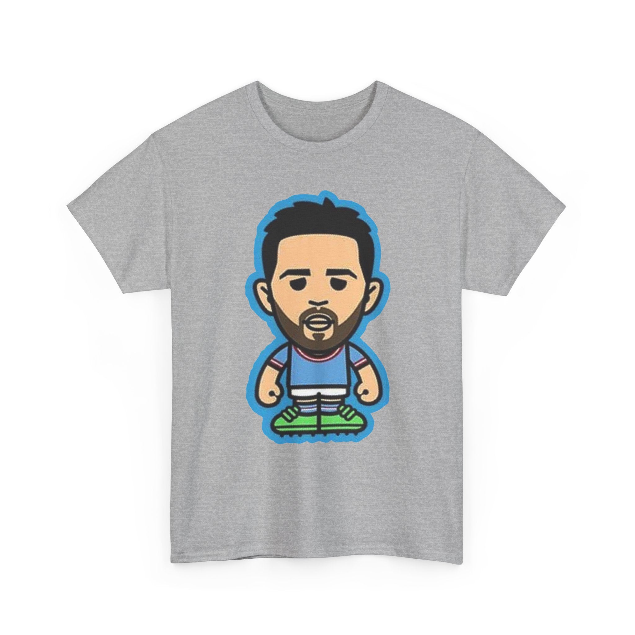 Bernardo Silva Manchester City Legend Graphic Tee — Player Cartoon Front & Tribute Poster Back