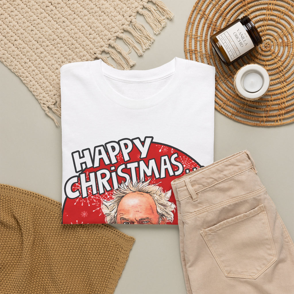 Funny Christmas Tee — “Happy Christmas… Now Feck Off!” Holiday Graphic T-Shirt