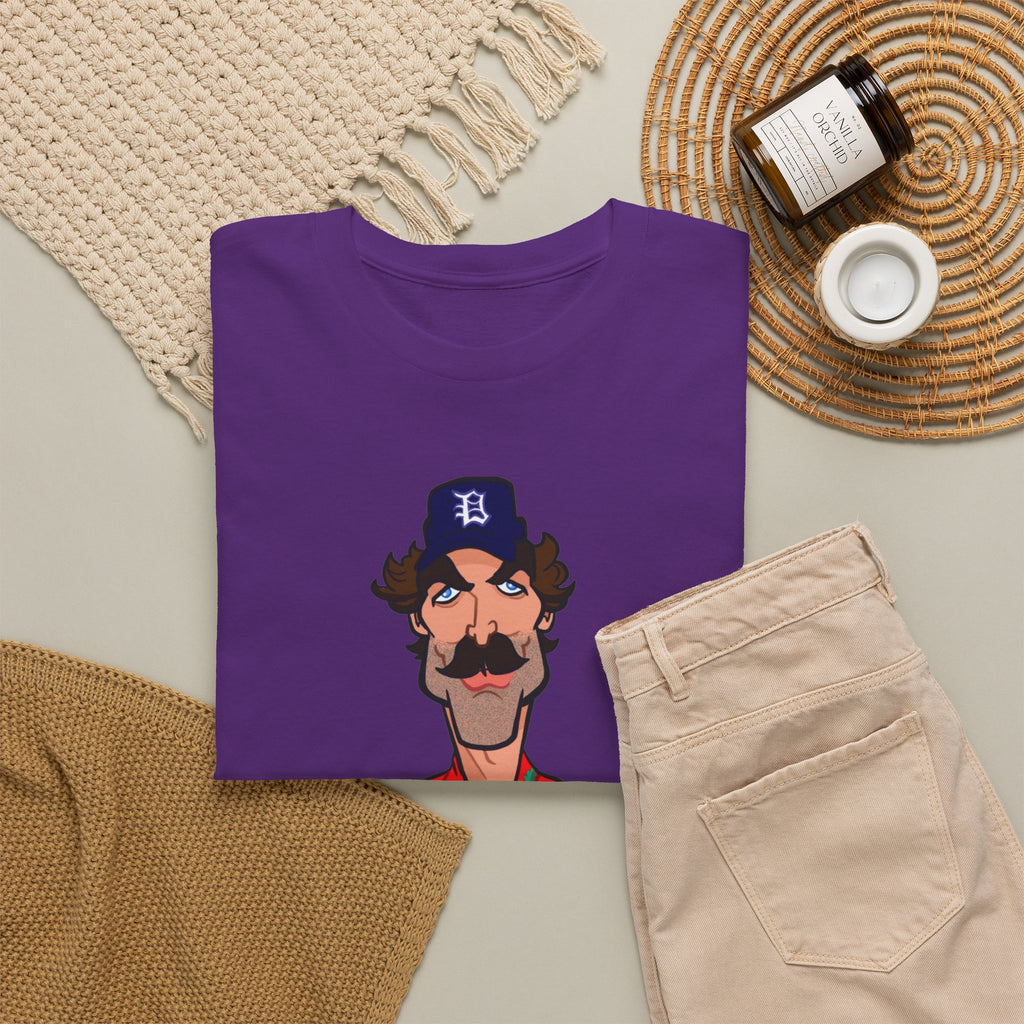Magnum PI Retro Caricature T-Shirt — Retro Mustache Hat Portrait Tee