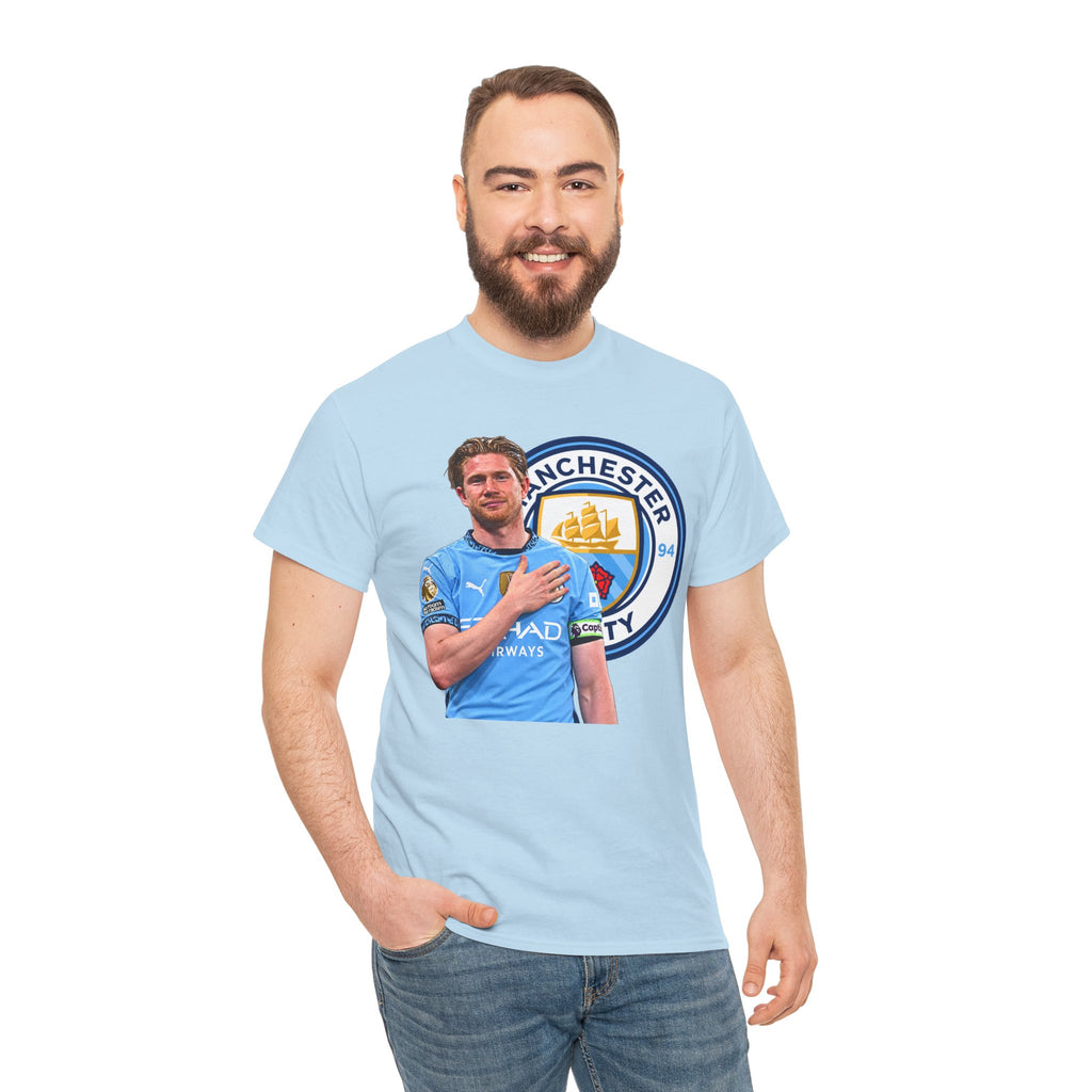 Kevin De Bruyne Manchester City Legend Cotton T-Shirt — Player Tribute Tee (Heart Badge Design)