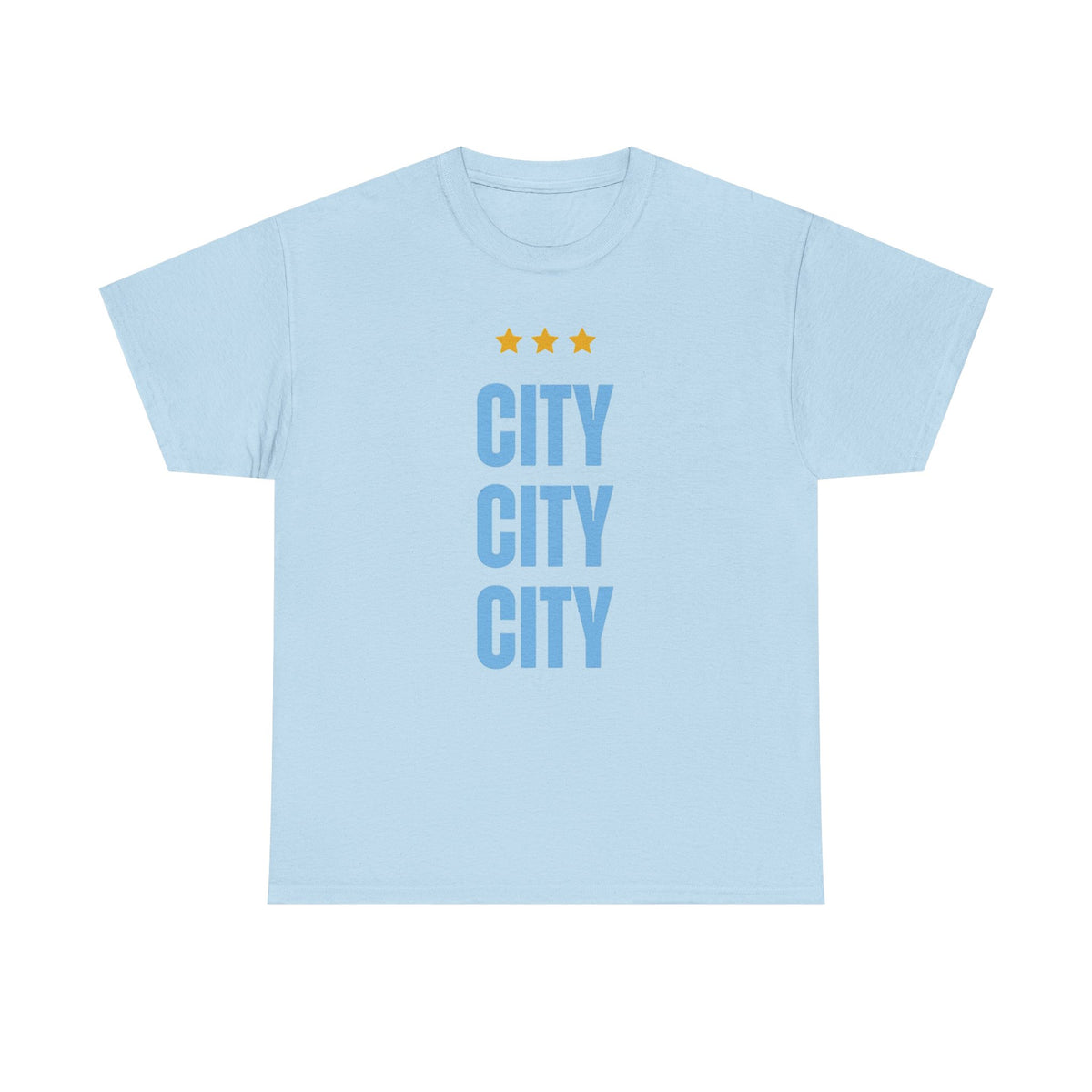 Manchester City City City Tee — Retro Three-Star Premier League Lion Soccer Shirt