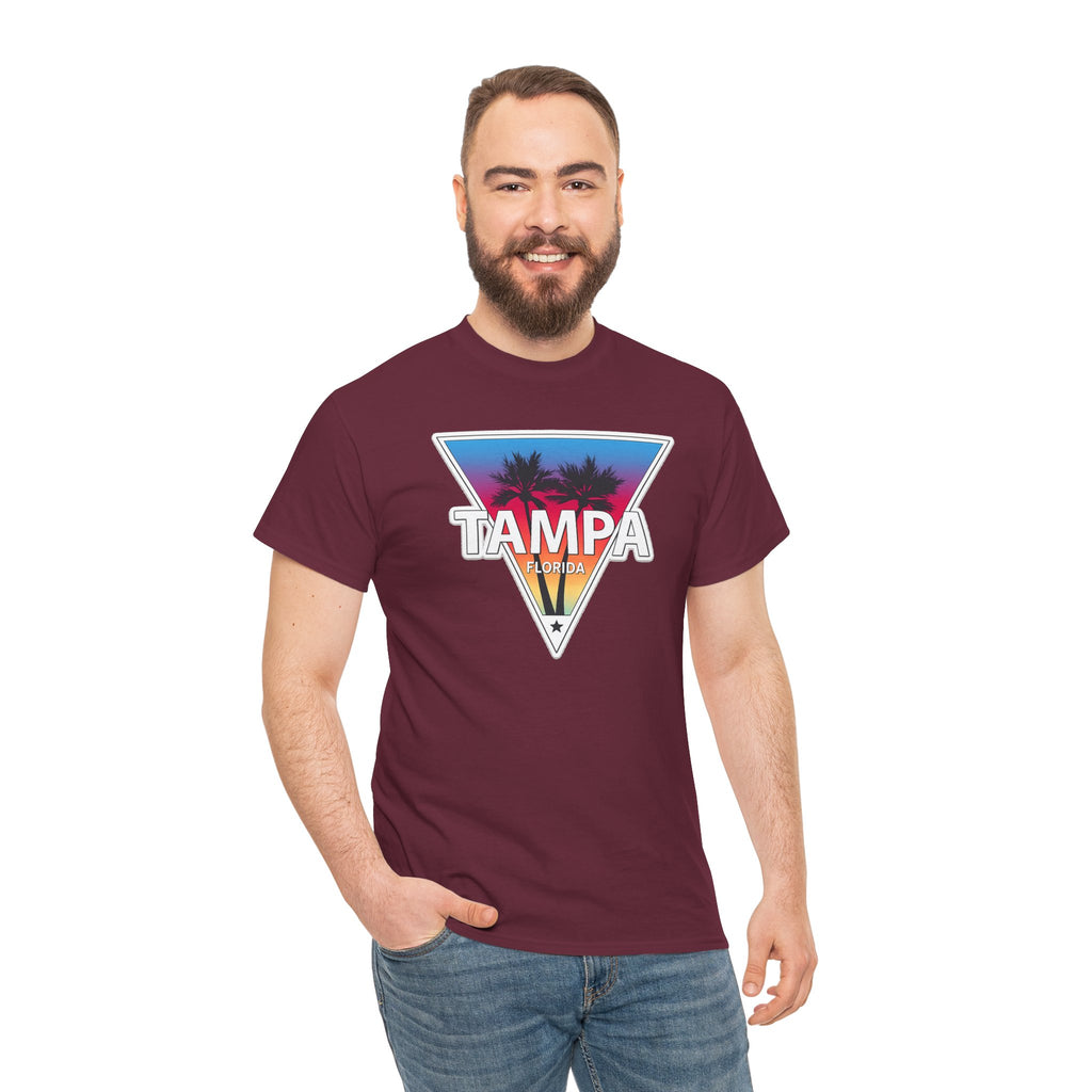 Tampa Retro Sunset Cotton T-Shirt