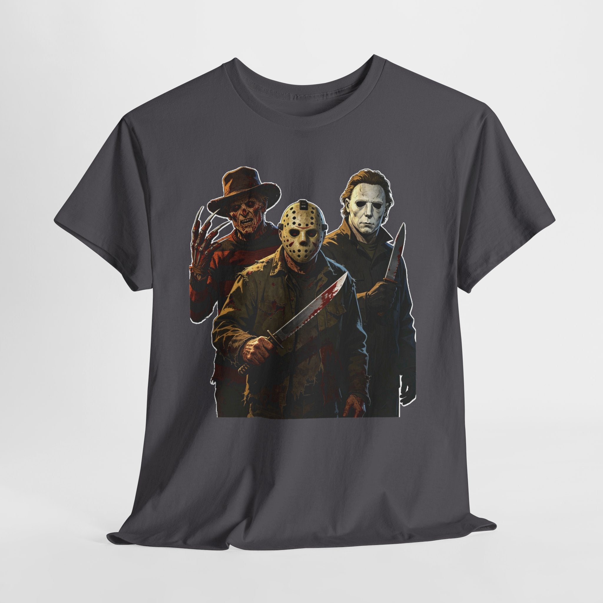 Horror Icons T-Shirt — Freddy, Jason & Michael Trio Graphic Tee