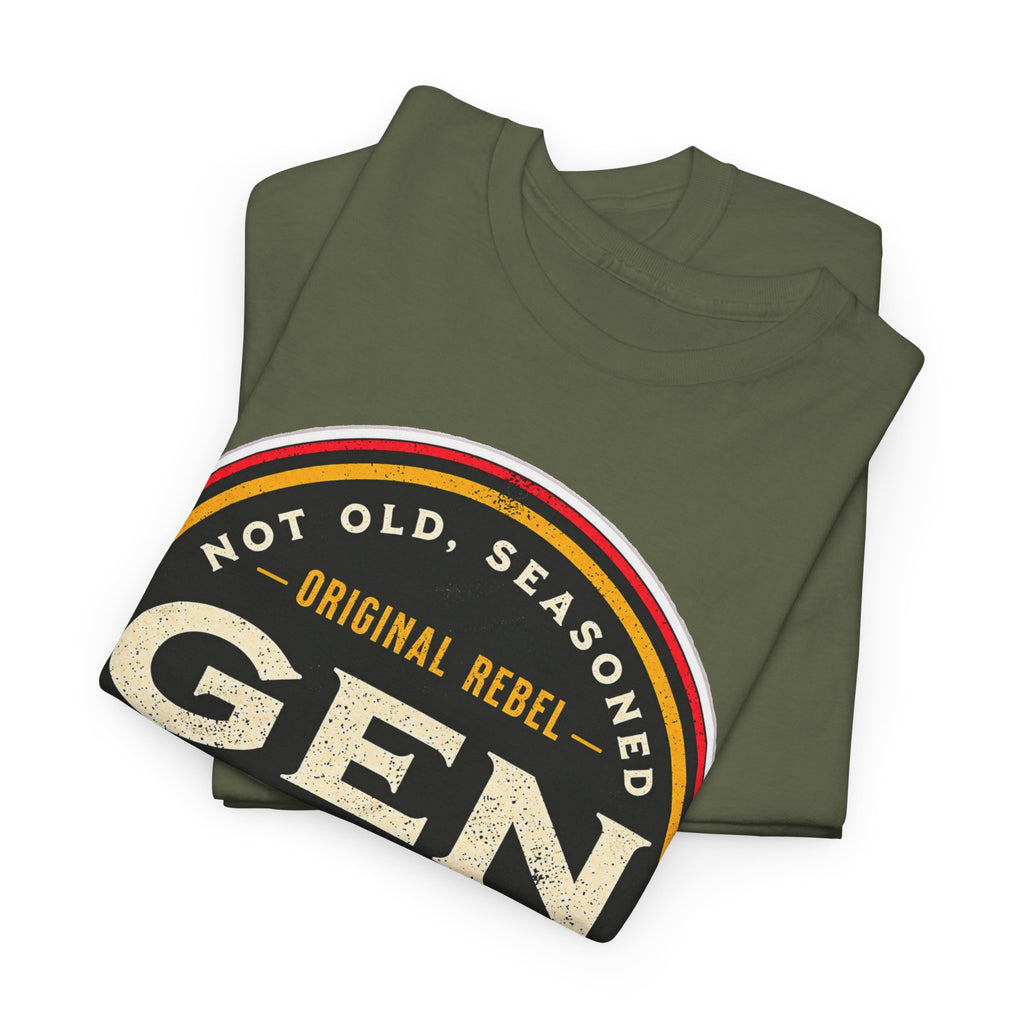 Gen X Tee - 'Not Old, Seasoned' Vintage Rebel Graphic T-Shirt (1965-1980)
