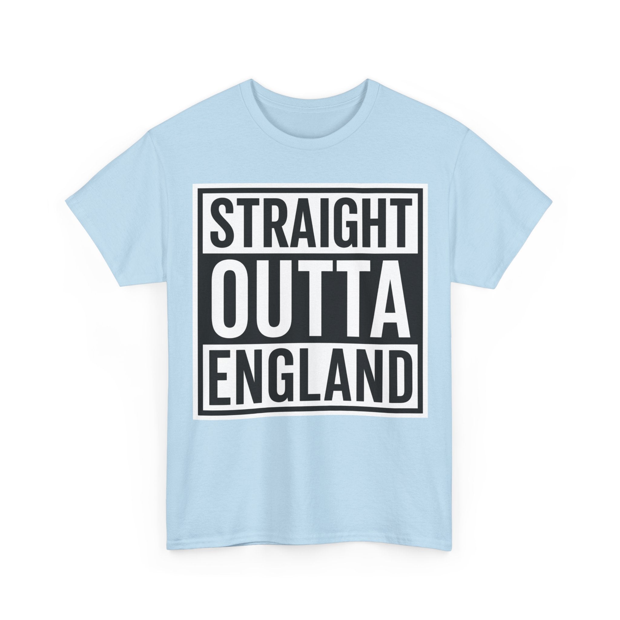 Straight Outta England T-Shirt — Bold Black Typography Tee for Brits & Expats