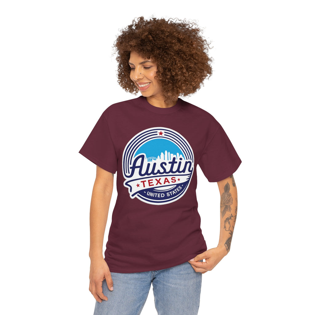 Austin Texas Retro Skyline T-Shirt — Vintage City Pride Tee