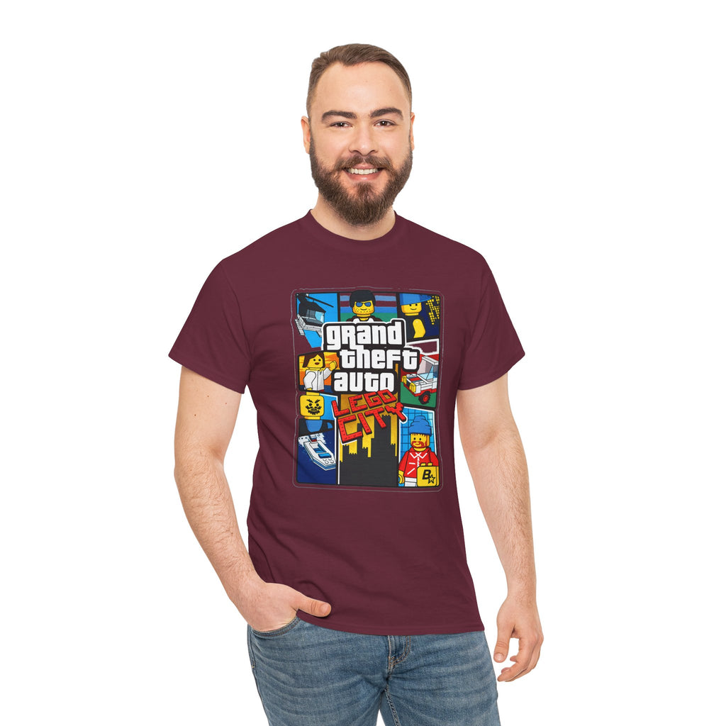GTA Lego City Retro Block-Style 'Grand Theft Auto' Graphic Tee