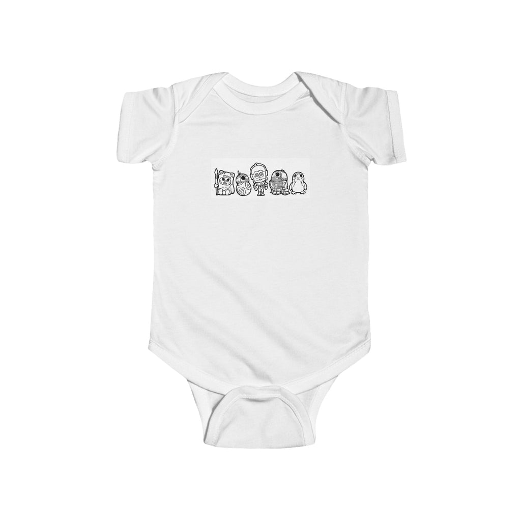 Star Wars Baby Bodysuit with Cute Animal Sketches "Be Kind"