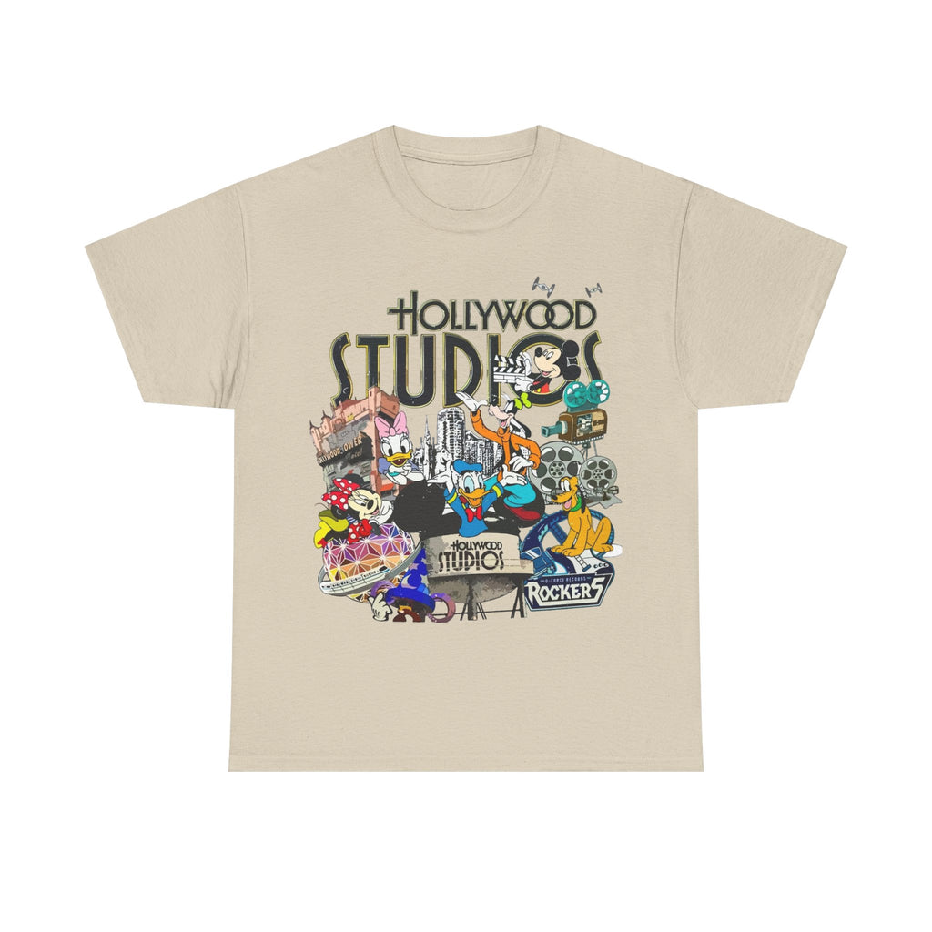 Hollywood Studios Collage T-Shirt — Vintage Theme Park Character Tee