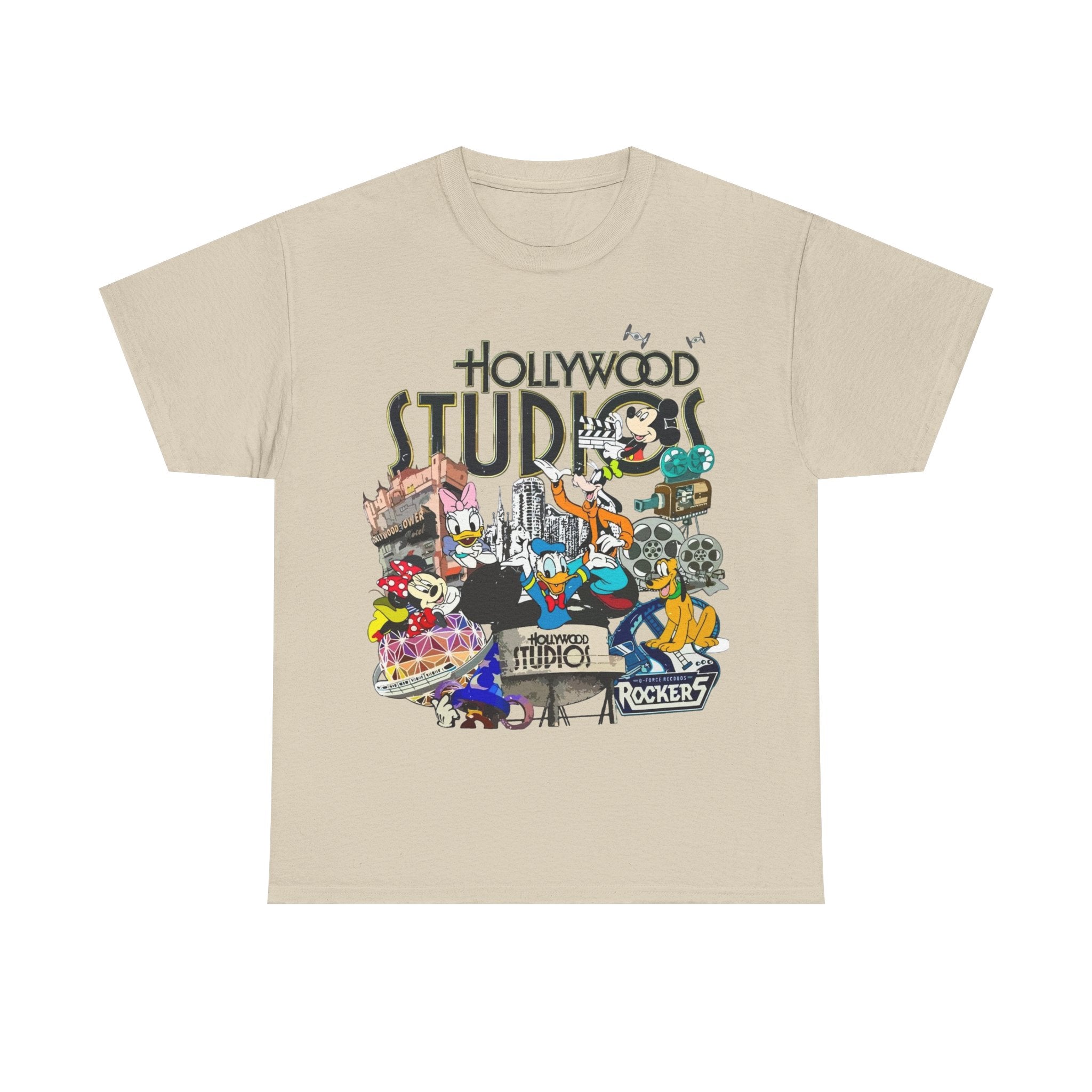 Hollywood Studios Collage T-Shirt — Vintage Theme Park Character Tee