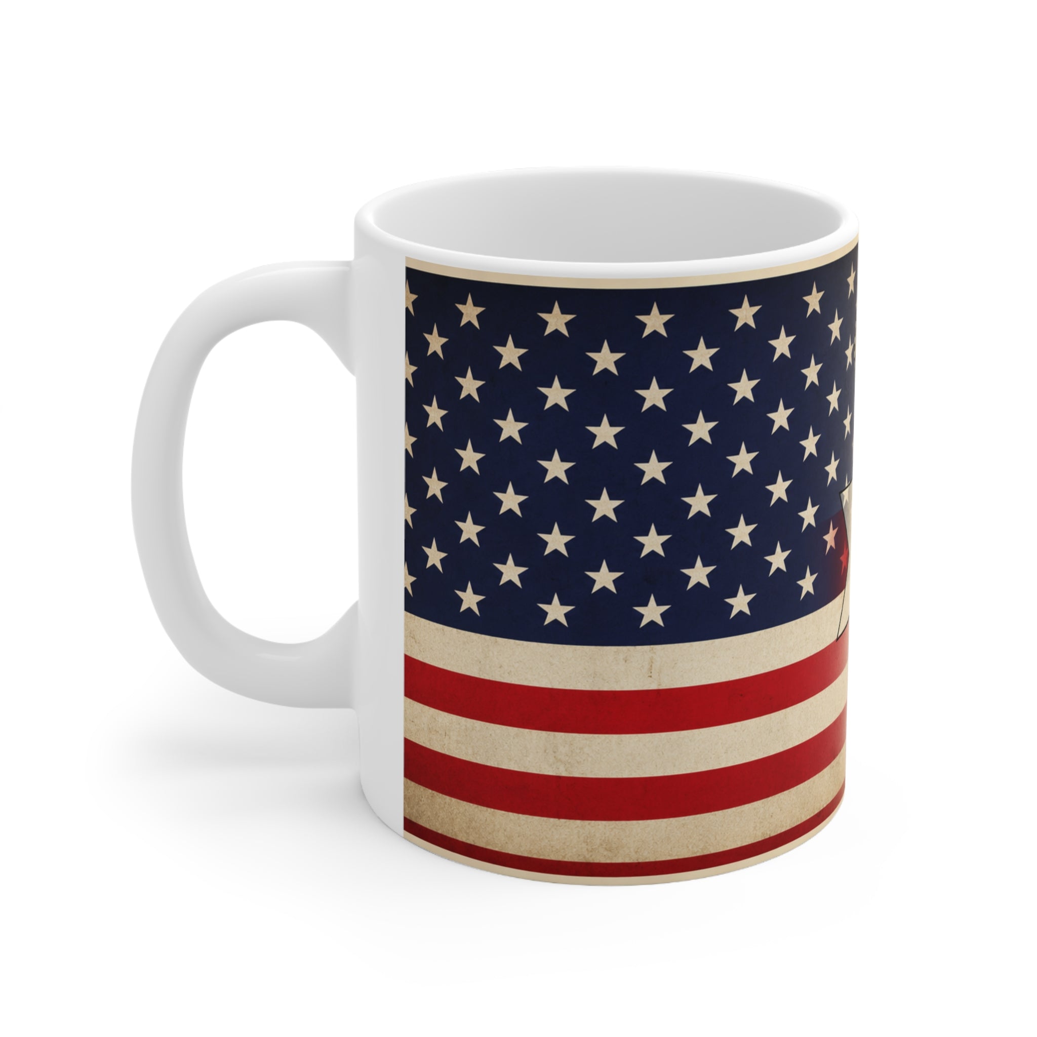 USA / Northern Ireland Flag Coffee Mug — Vintage US & British Emblem 11oz/15oz