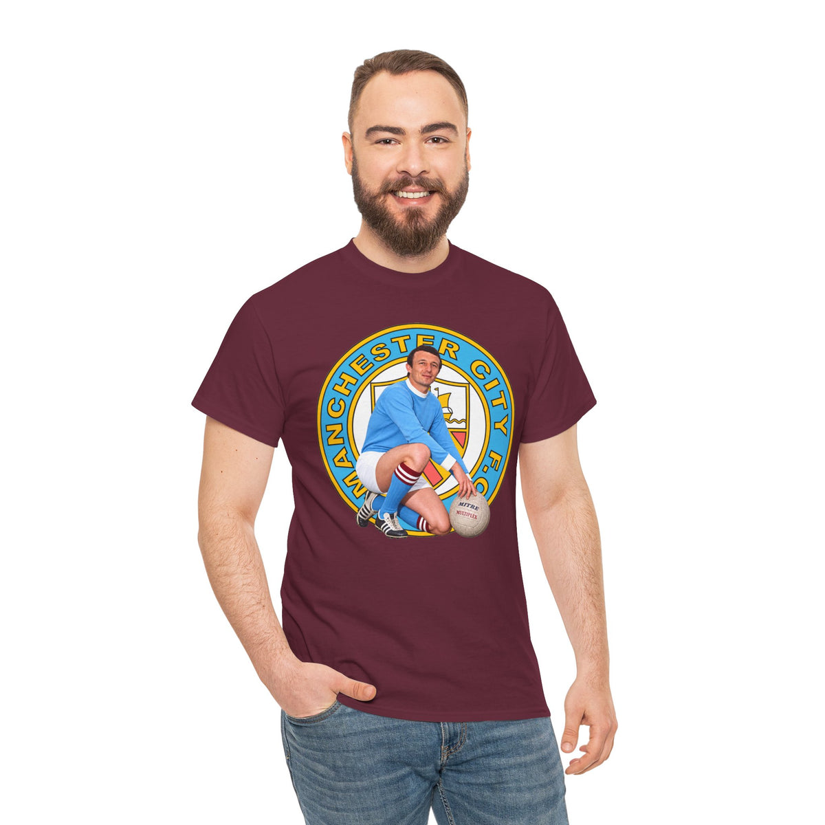 Mike Summerbee Manchester City Legend Retro Player Soccer T-Shirt