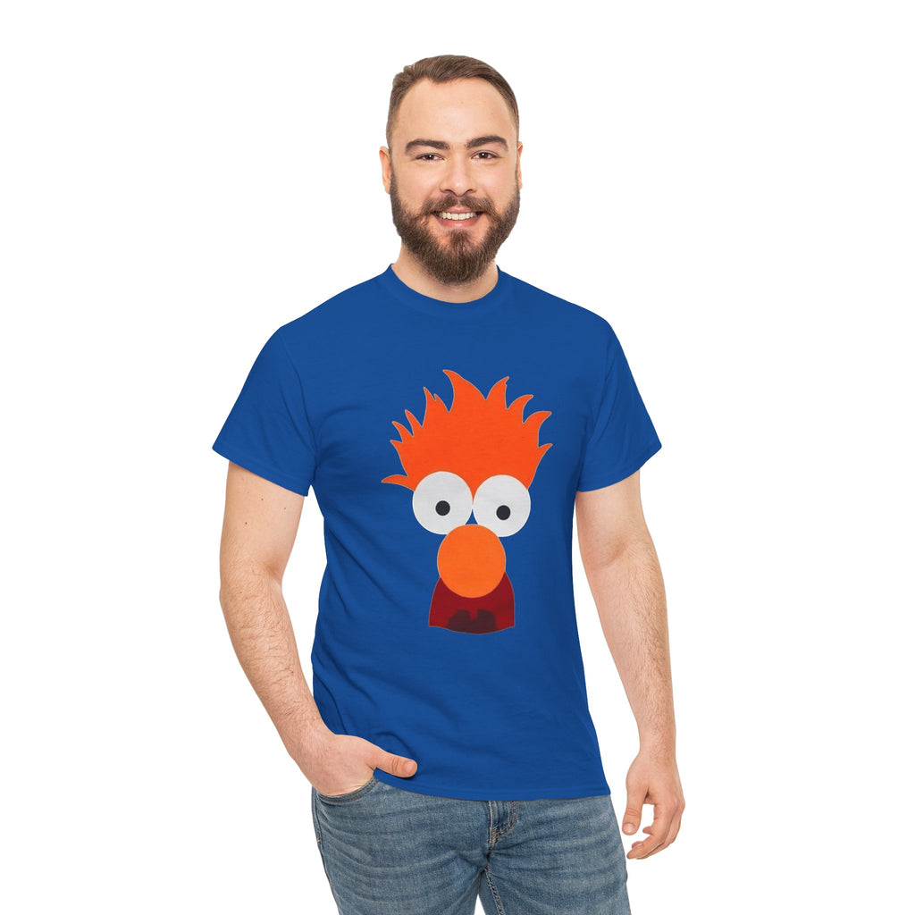 Beaker-Inspired Graphic Tee — Cute Orange Muppet Face T-Shirt