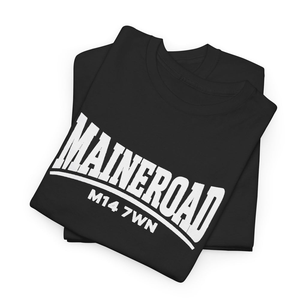 Maine Road Manchester City Cotton T-Shirt — M14 7WN Maine Graphic T-Shirt