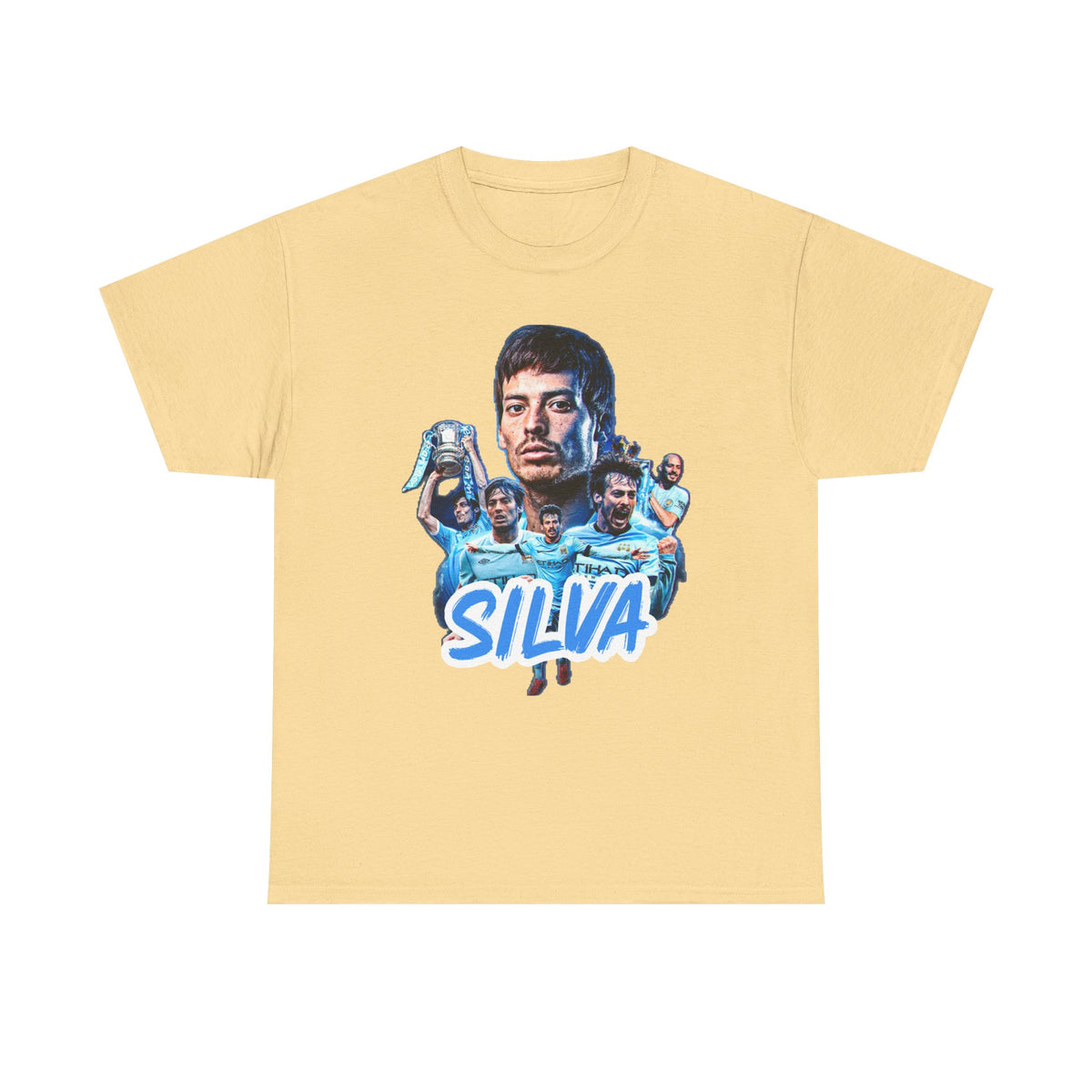 David Silva Manchester City Soccer Tee — Classic Player Portrait Football Shirt