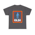 Oldi Retro Logo Tee — Funny Elderly Humour T-Shirt