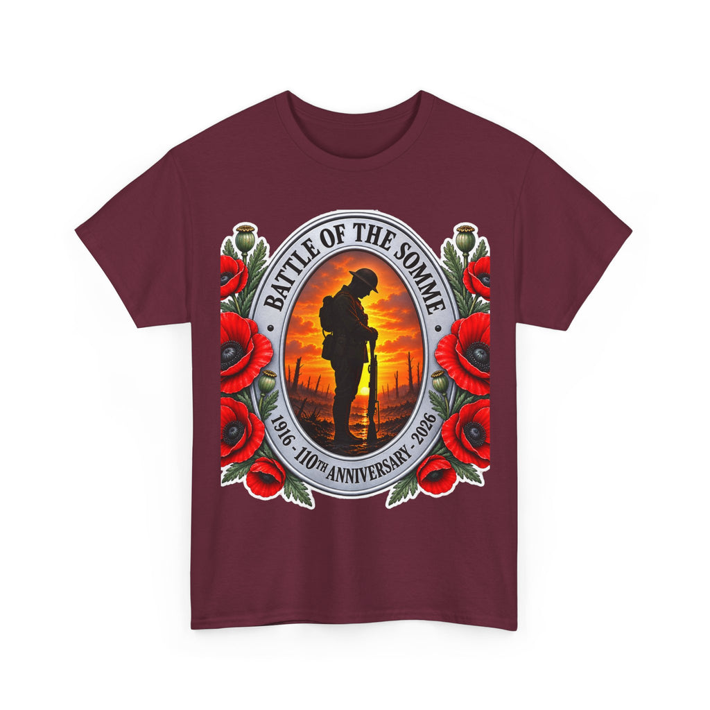Battle of the Somme Memorial Cotton T-Shirt — 100th Anniversary Poppy Tribute