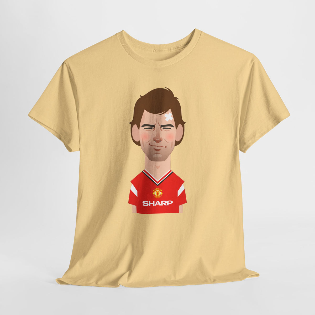 Bryan Robson Manchester United Legend Portrait Cotton T-Shirt