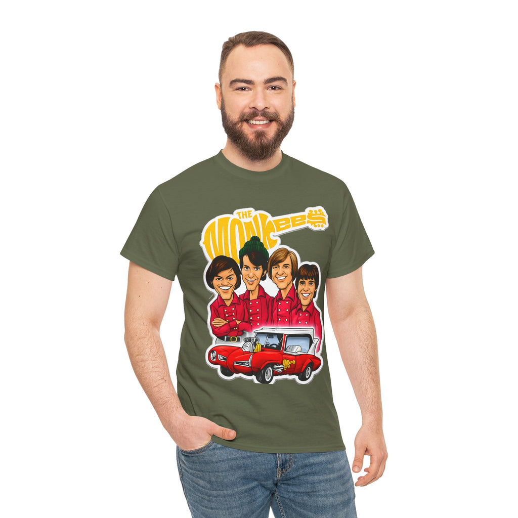 The Monkees Retro Band Tee — Colorful Car Cartoon Graphic