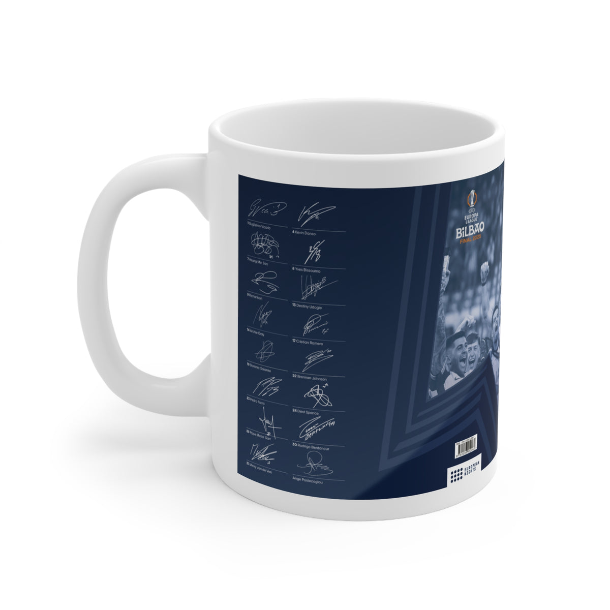 2025 UEFA Europa League Winners Programme Cover Inspired Ceramic Coffee Mug — 11oz & 15oz