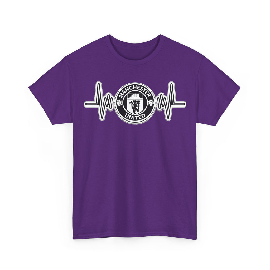 Manchester United Inspired Heartbeat T‑Shirt — Football Fan Pulse Tee
