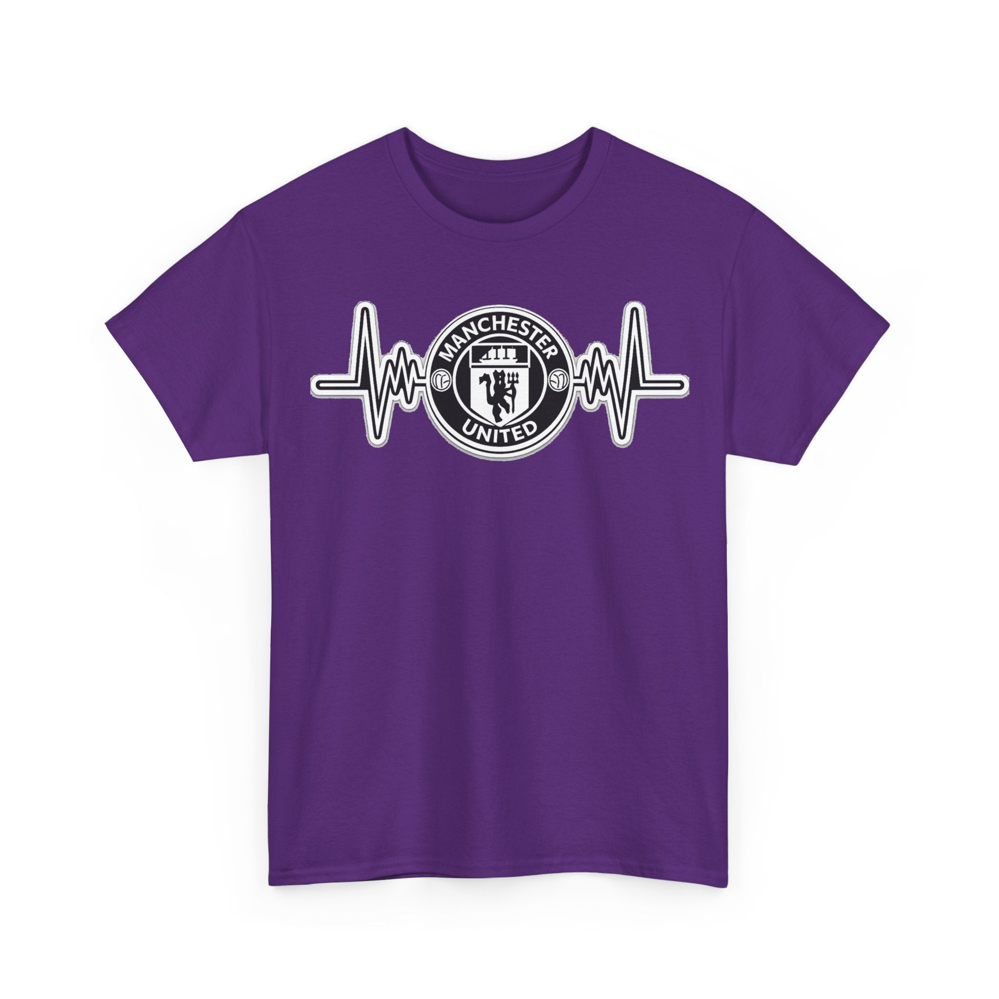 Manchester United Inspired Heartbeat T‑Shirt — Football Fan Pulse Tee