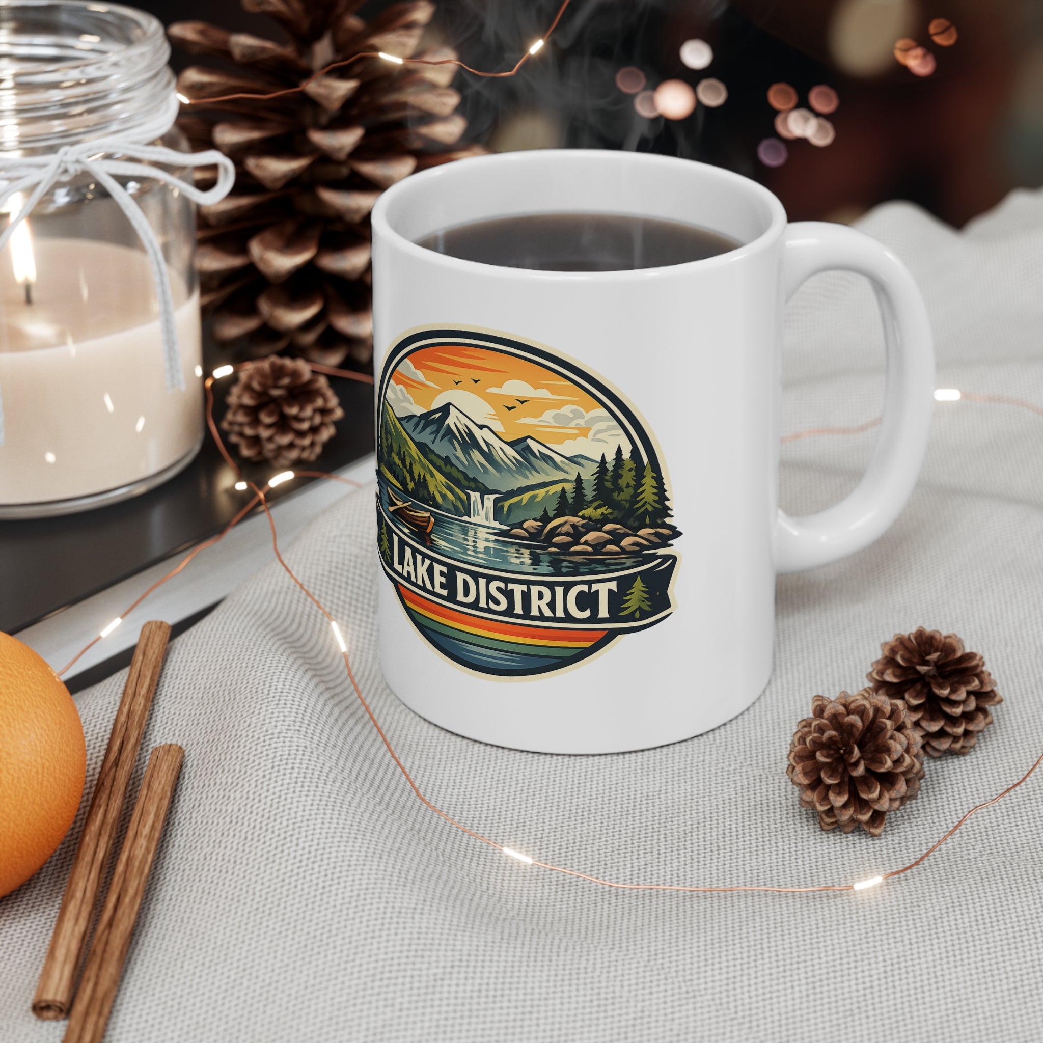 Lake District Coffee Mug — Scenic Mountain & Lake Camping Ceramic Cup (11oz, 15oz)