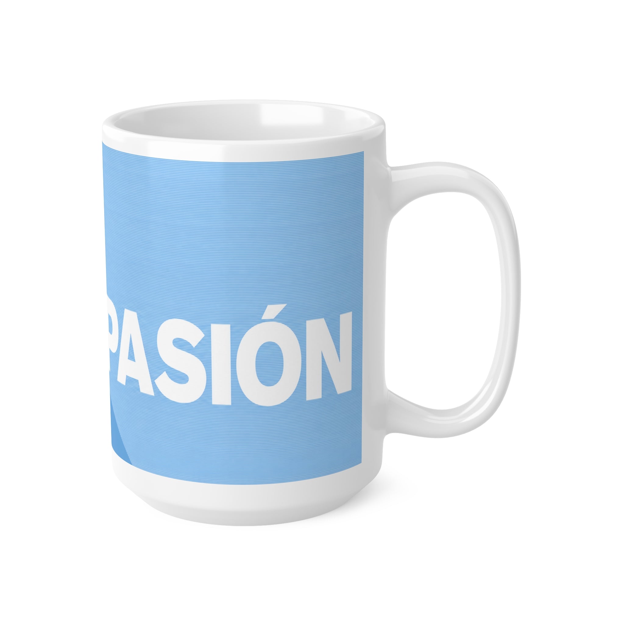 Manchester City PASIÓN Ceramic Mug – 'Passion' Blue Portrait Coffee Cup (11oz & 15oz)