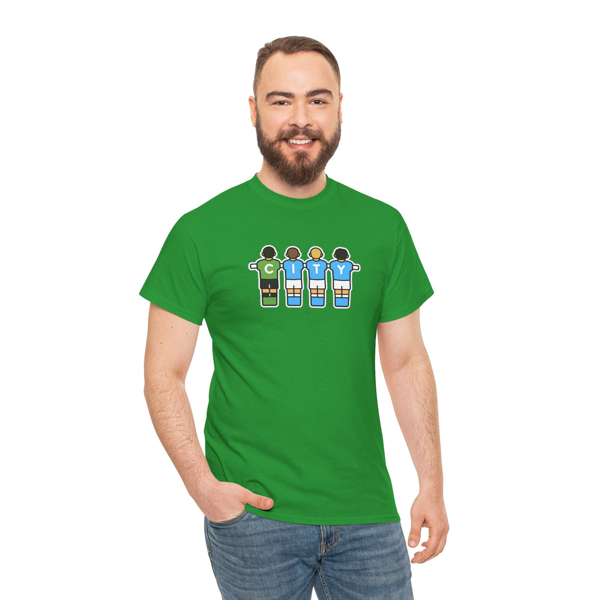 City Soccer Team Tee — Retro Foosball Players Graphic T-Shirt