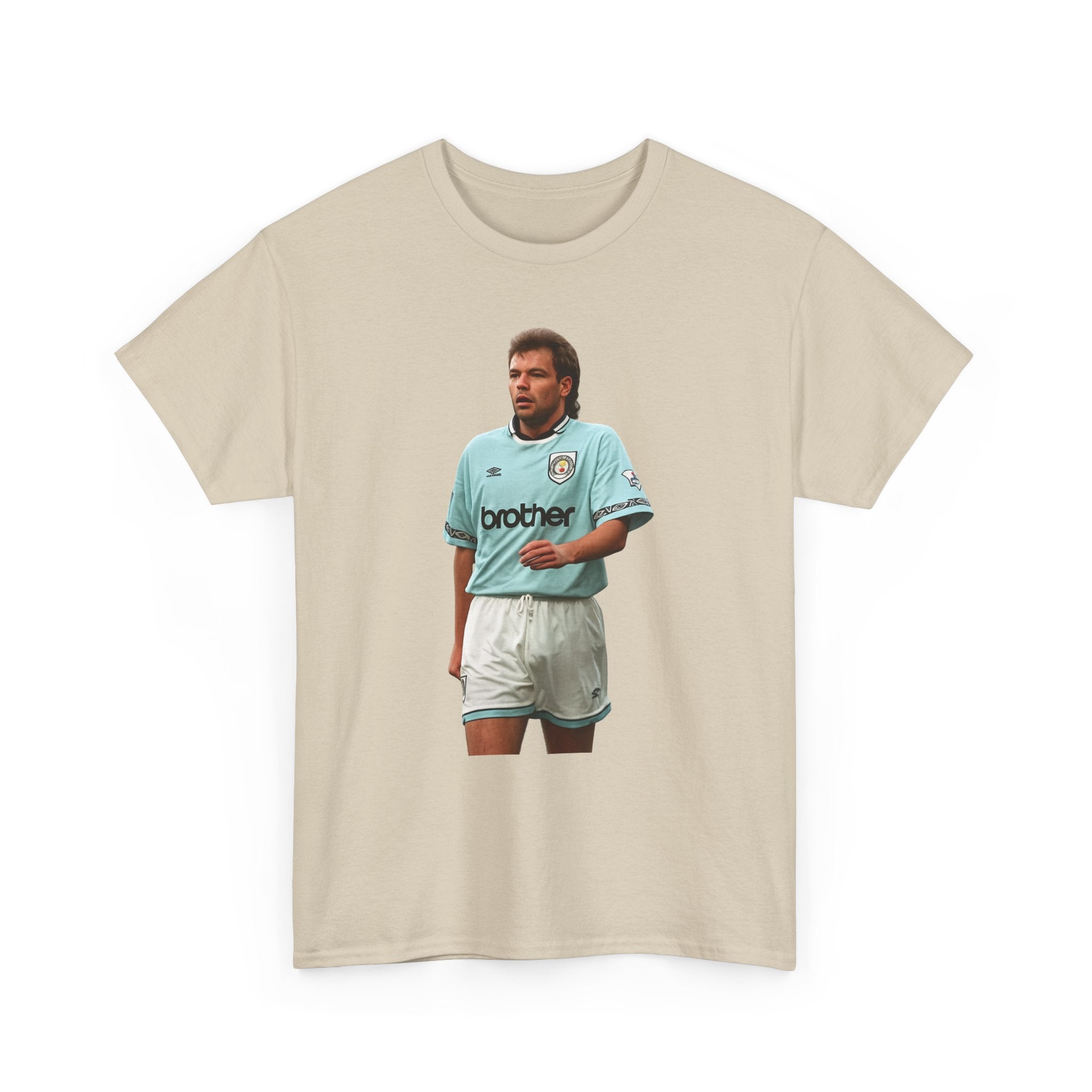 Uwe Rosler Manchester City Legend Graphic Tee - Retro Football Kit Print
