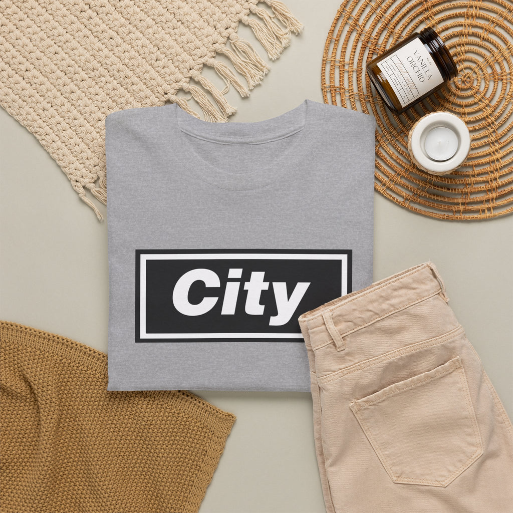Man City Inspired Box Logo T‑Shirt — Minimal Urban Graphic Tee