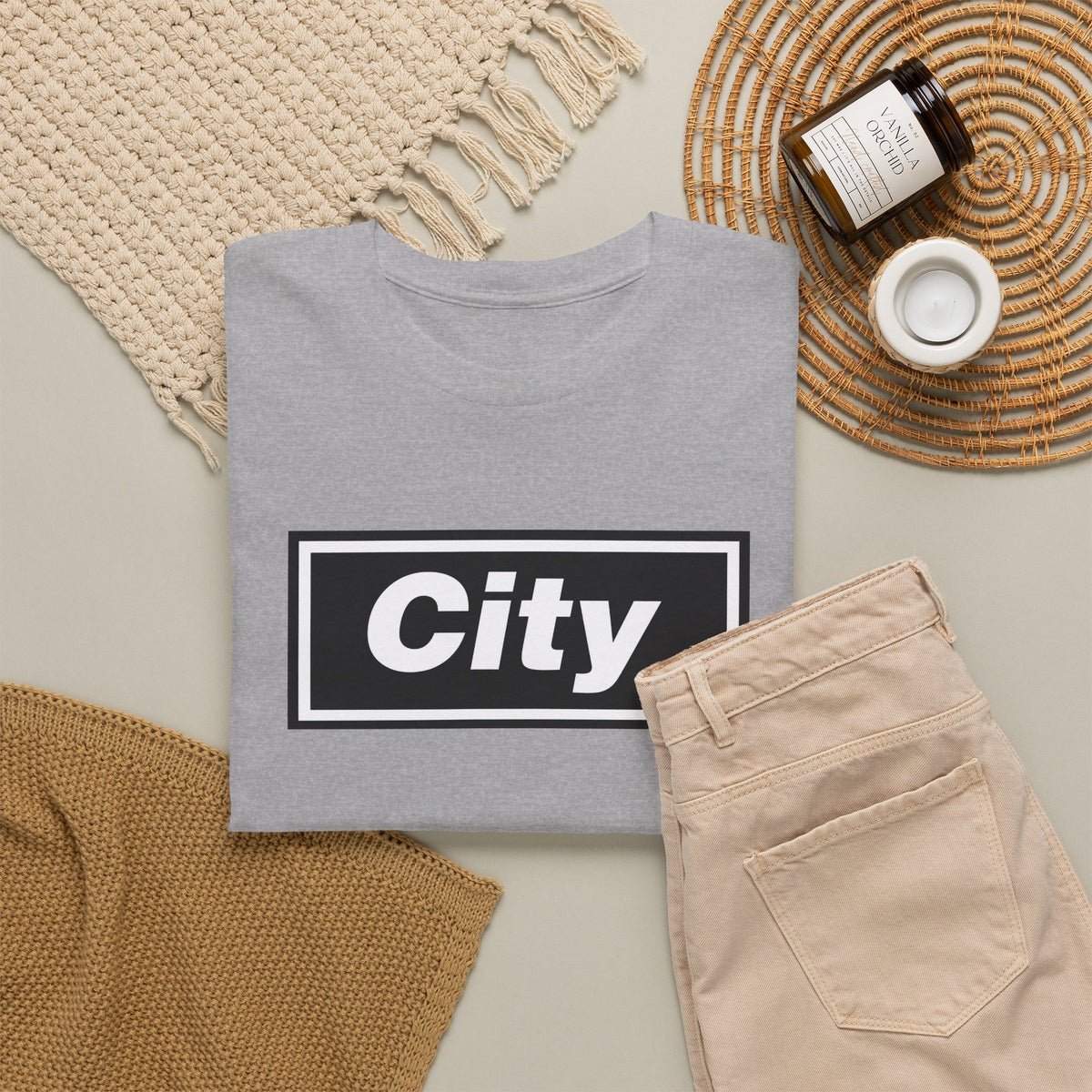 Man City Inspired Box Logo T‑Shirt — Minimal Urban Graphic Tee