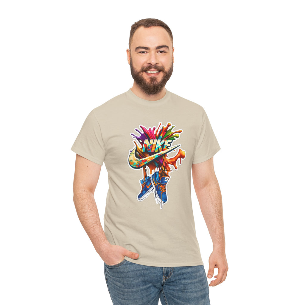 Nike Inspired Splash Graphic Tee — Colorful Sneaker Streetwear T-Shirt