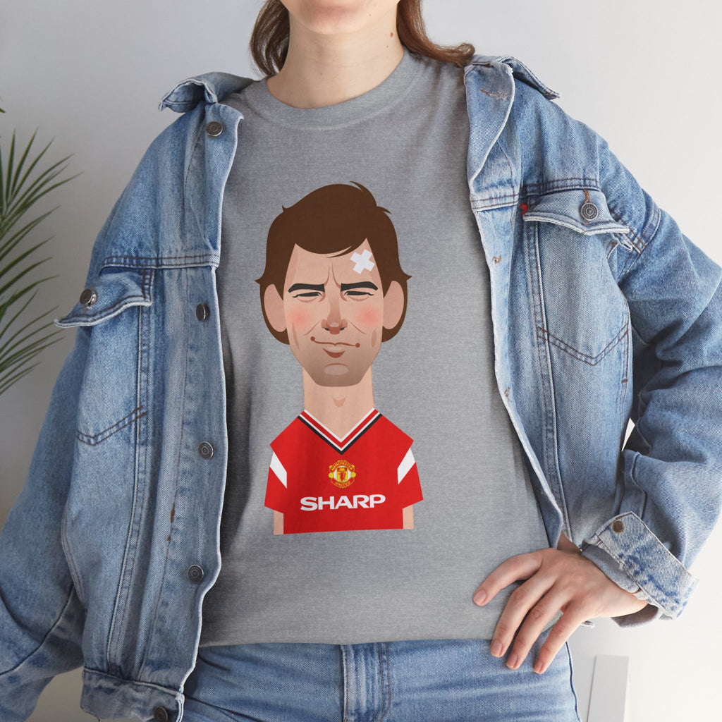 Bryan Robson Manchester United Legend Portrait Cotton T-Shirt