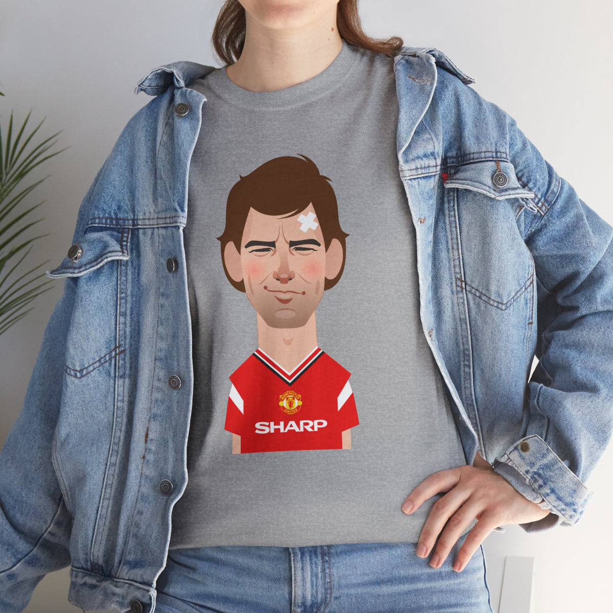 Bryan Robson Manchester United Legend Portrait Cotton T-Shirt