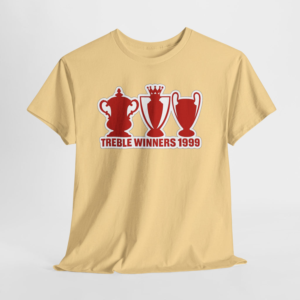 Manchester United Treble Winners 1999 Trophy Graphic Cotton T-Shirt