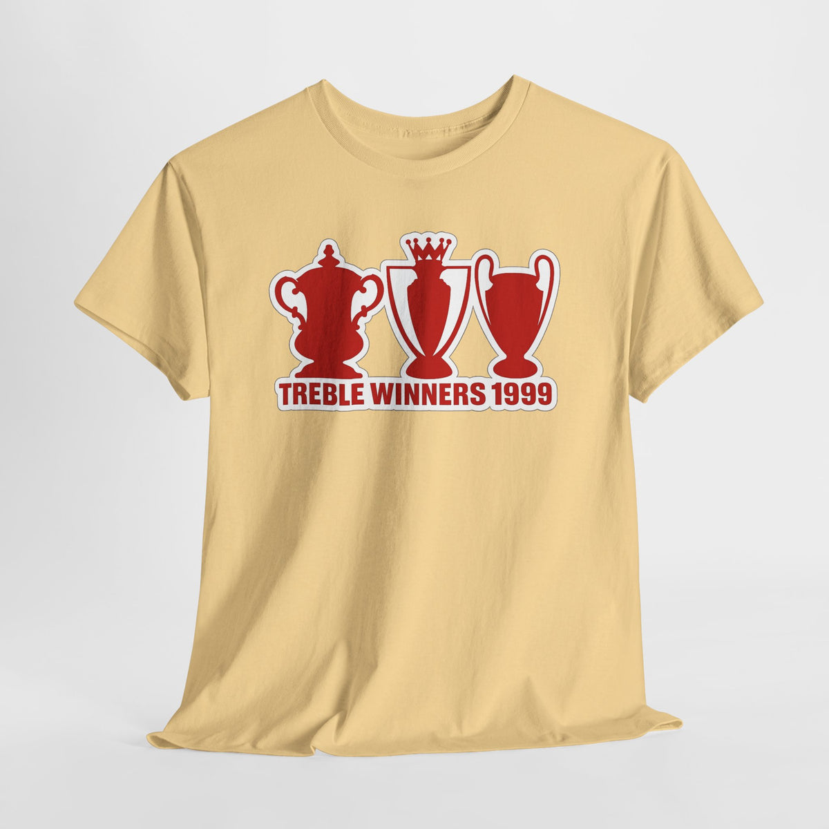 Manchester United Treble Winners 1999 Trophy Graphic Cotton T-Shirt