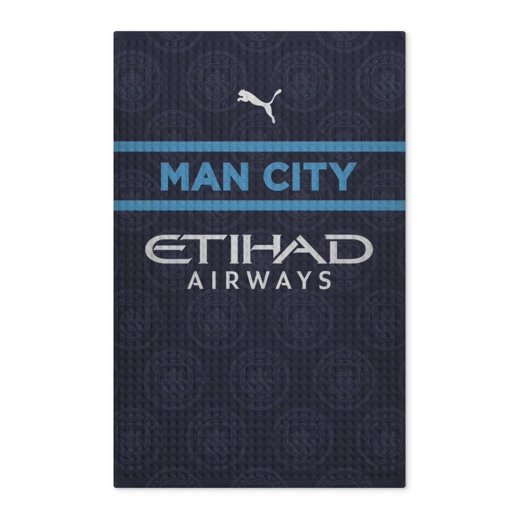Manchester City Waffle Tea Towel – Double-Sided Etihad Logo Kitchen Towel