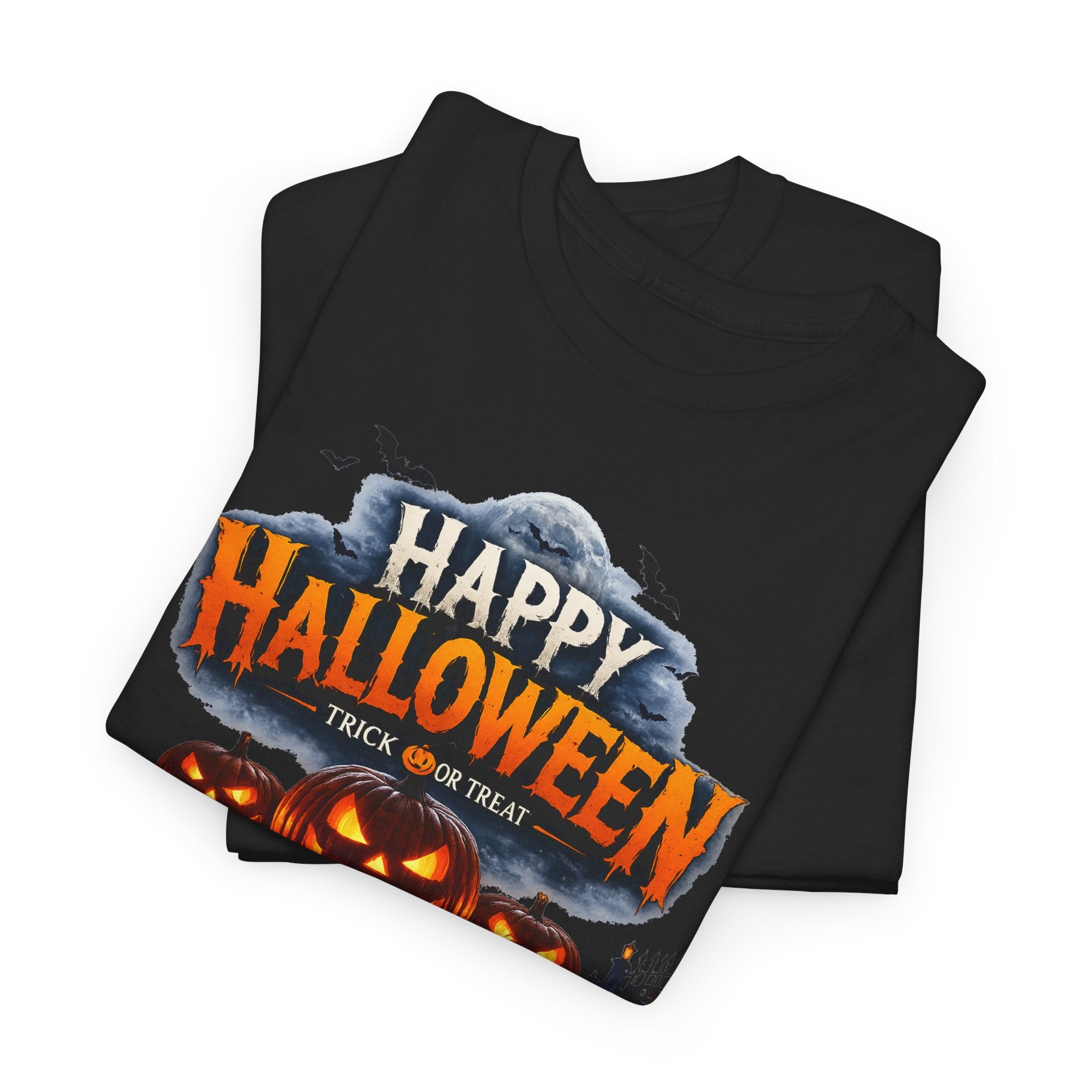 Happy Halloween Pumpkin Tee — Spooky Jack-O'-Lanterns Graphic Shirt