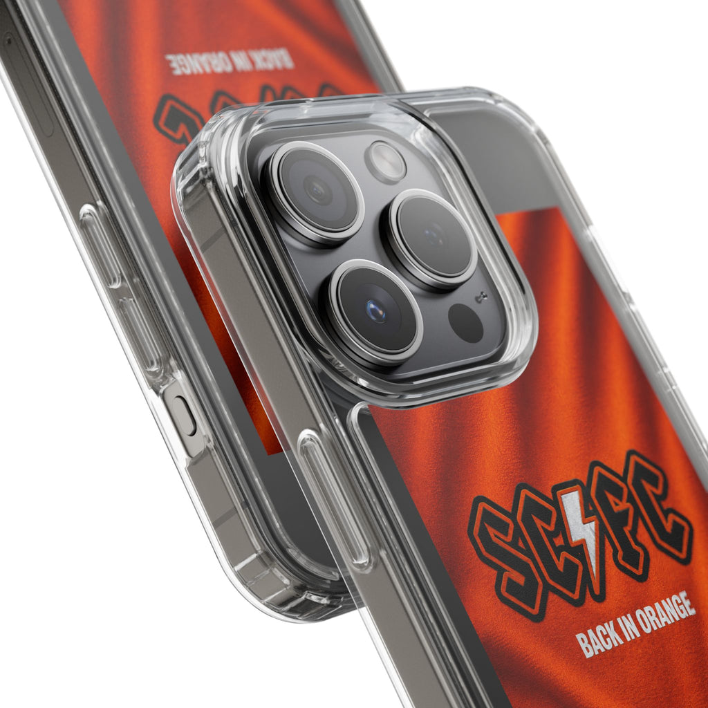 Salford CIty Inspired Phone Case — 'SCFC Back in Orange' Clear Protective Cover