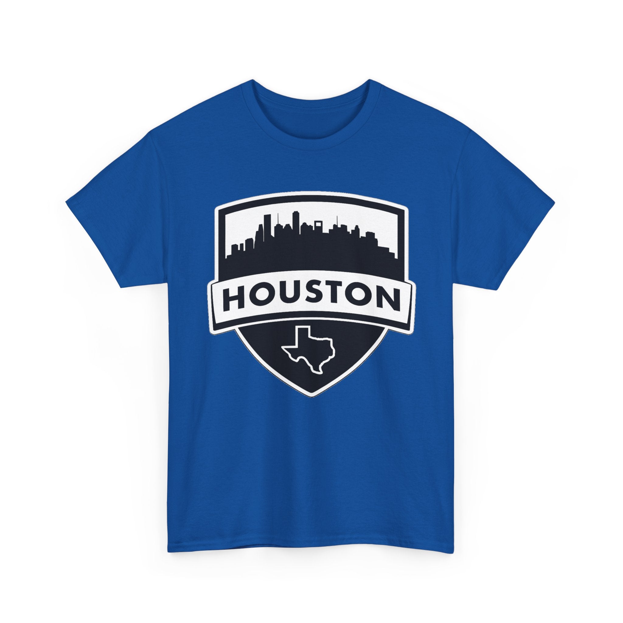 Houston Skyline Shield T-Shirt — Texas Outline City Pride Tee