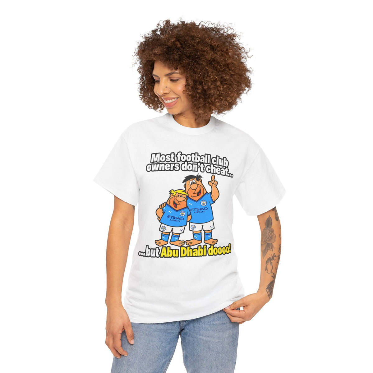 Manchester City Charges T‑Shirt — “Most Football Club Owners Don’t Cheat… but Abu Dhabi Dooo!”