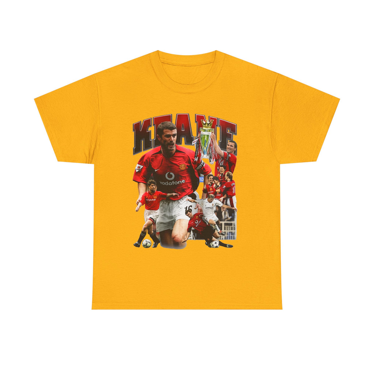 Roy Keane Football Legens Collage Tee — Retro Man United Tribute Shirt