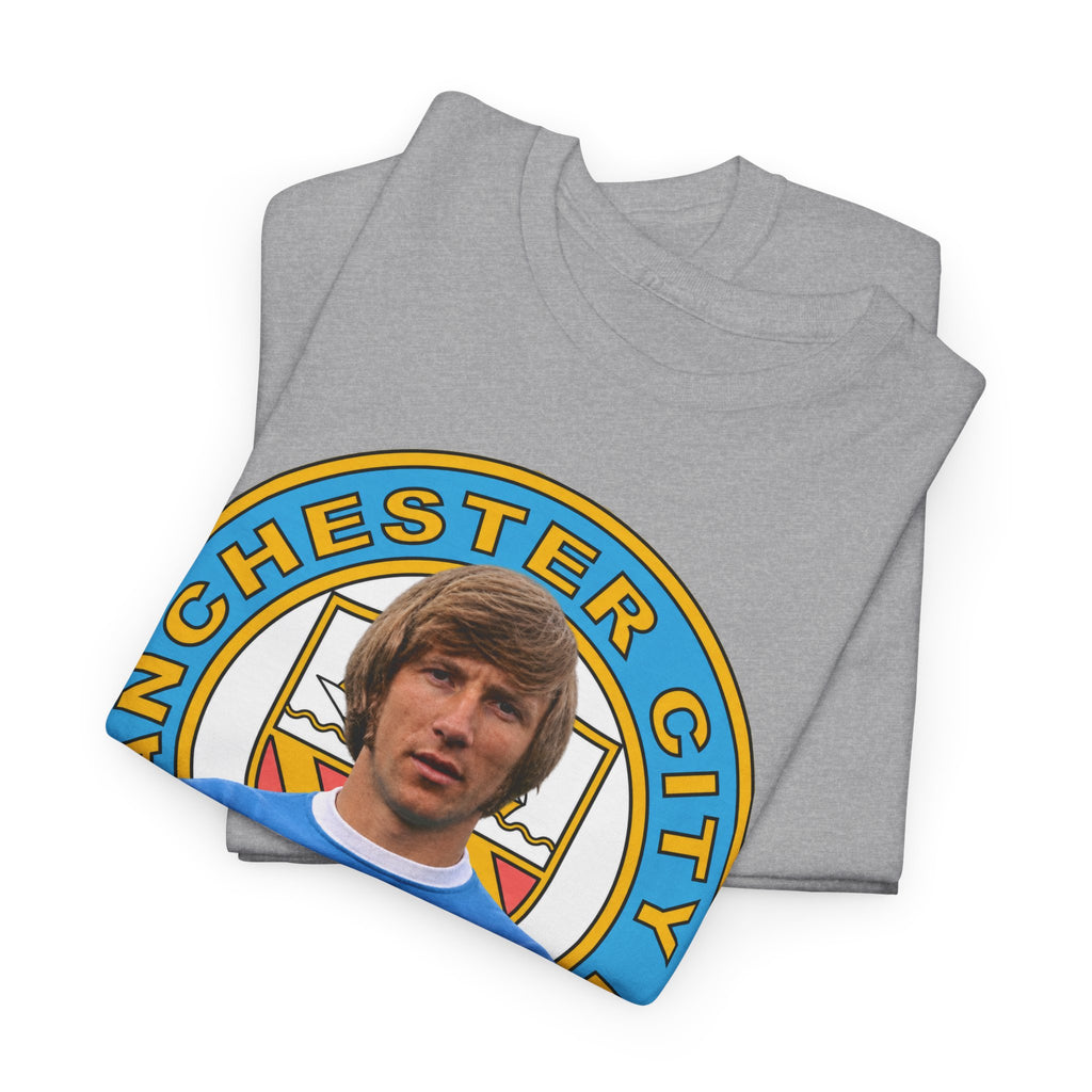 Colin Bell Manchester City Legend Cotton Tee — Retro Player Graphic