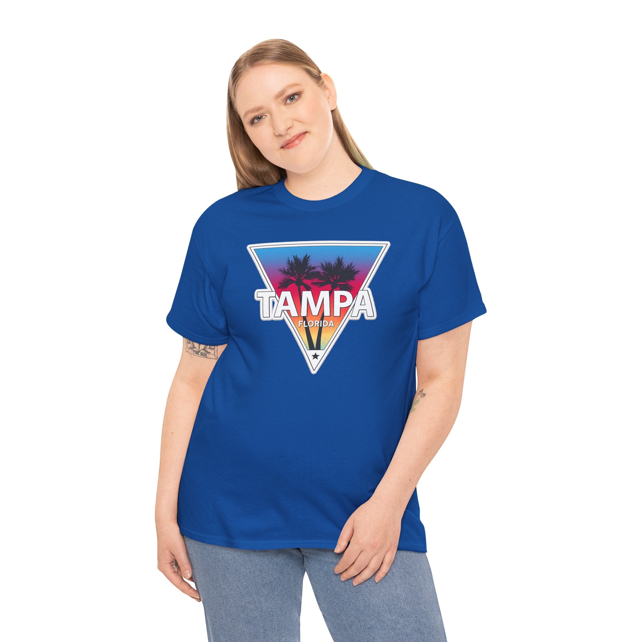 Tampa Retro Sunset Cotton T-Shirt